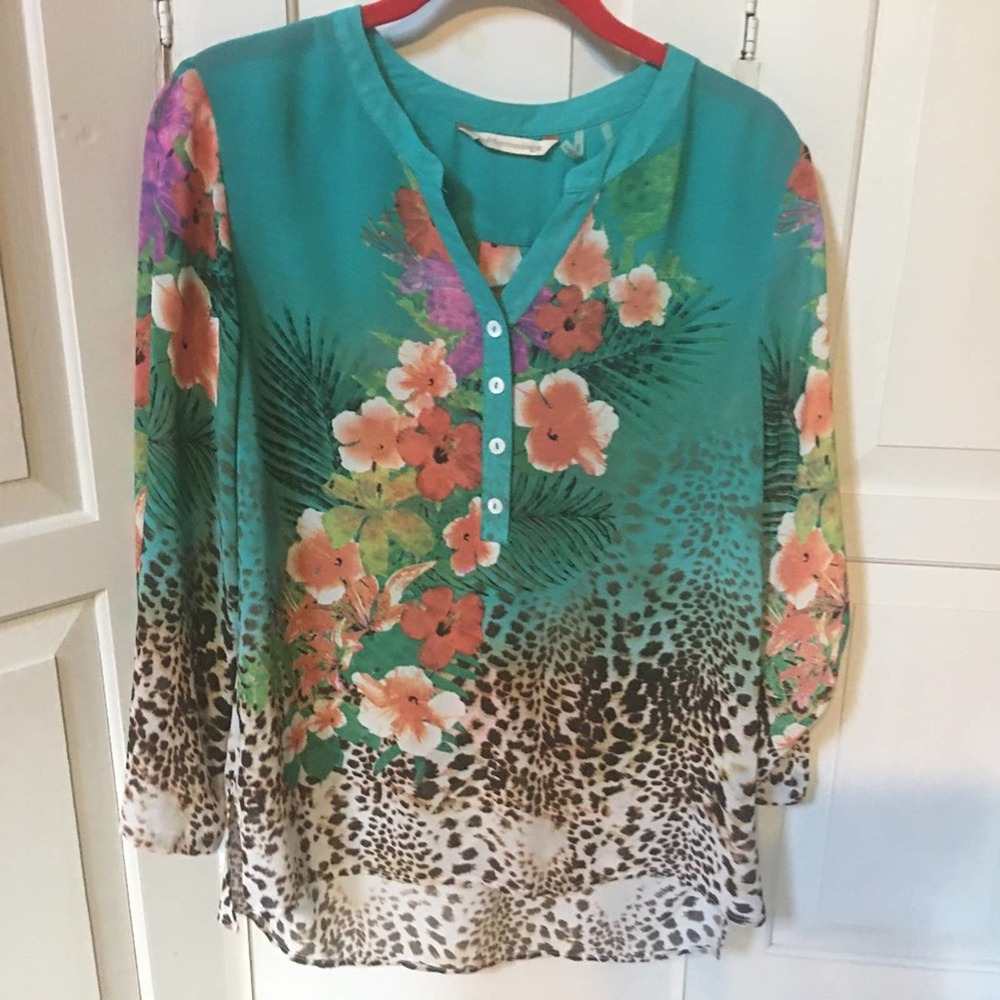 Soft Surroundings Floral Animal Print Lightweights Tunic
